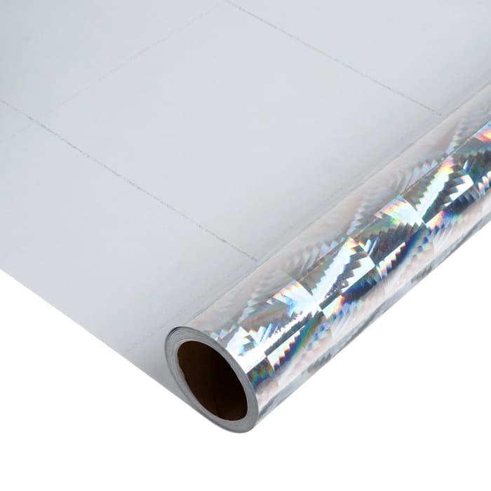 Плёнка самоклеящаяся, голография, серебристая, 0.45×3 м, 30 мкм