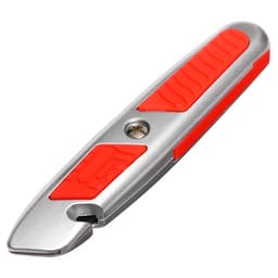 Нож универсальный трапециевидный 18 мм, фиксатор, 3 штуки запасных лезвий, Zinc-alloy, TOP