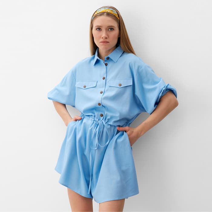 Комбинезон женский Minaku: Casual Collection, голубой размер 42