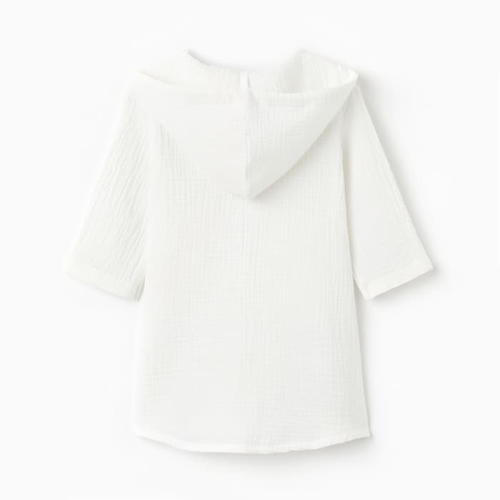 Рубашка-пончо детская MINAKU: muslin clouds, белая, размер 26 (86-92 см)