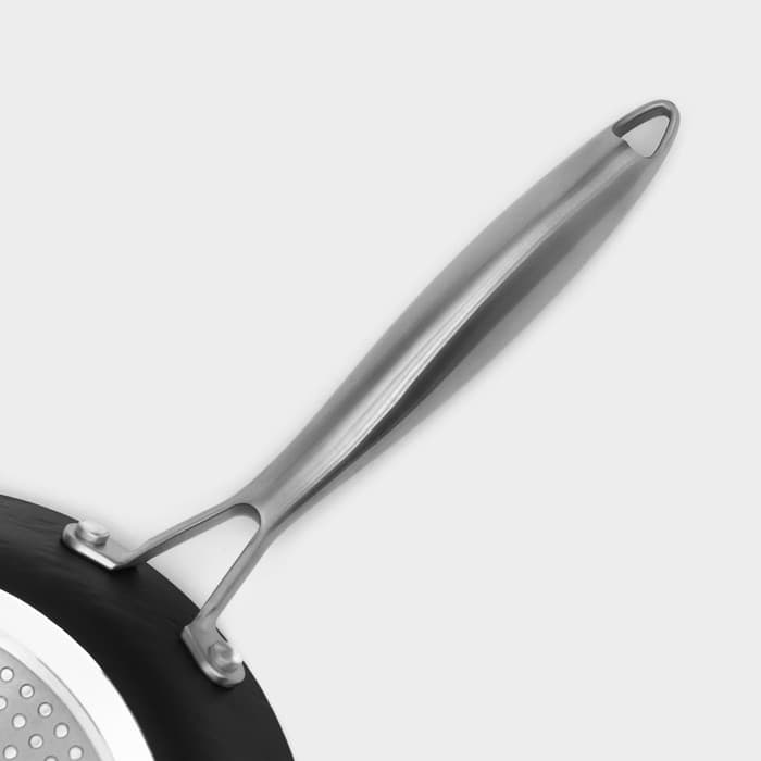 Набор сковородок Magistro Rock Stone, 3 предмета: d=22/26 см, кухонные щипцы, антипригарное покрытие, индукция, чёрный