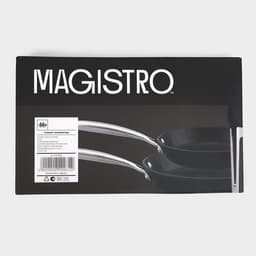 Набор сковородок Magistro Rock Stone, 3 предмета: d=22/26 см, кухонные щипцы, антипригарное покрытие, индукция, чёрный