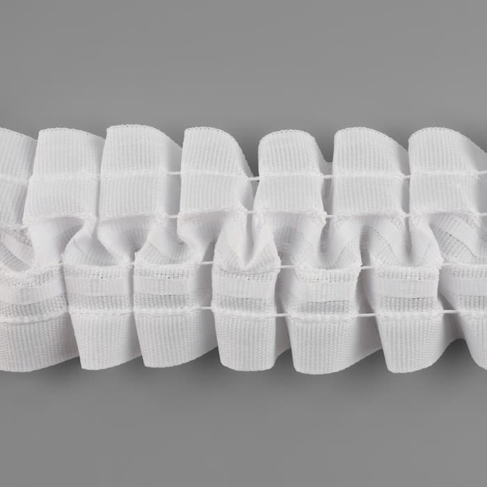 Шторная лента классическая, матовая, 6 см, 50±1 м, белая