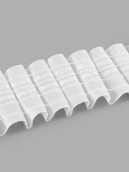 Шторная лента фиксированная сборка, матовая, 6 см, 50±1 м, белая