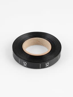 Размерник сатиновый, XS, 1000 шт., 12 мм, 30 м, чёрный