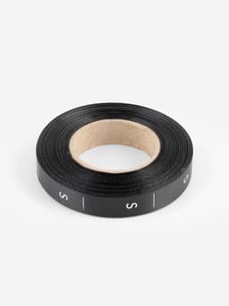 Размерник сатиновый, S, 1000 шт., 12 мм, 30 м, чёрный