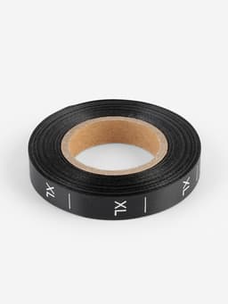 Размерник сатиновый, XL, 1000 шт., 12 мм, 30 м, чёрный