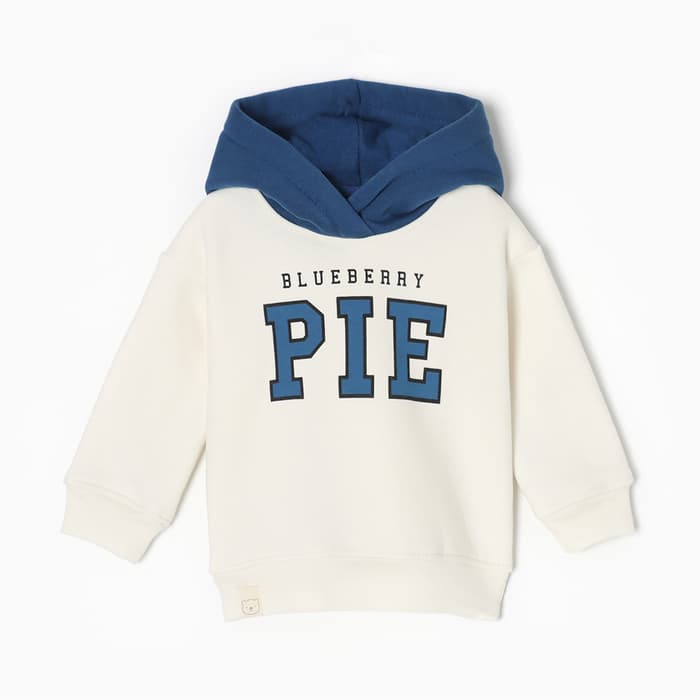 Худи детское «Крошка Я» Blueberry pie, рост 74-80 см, молочная