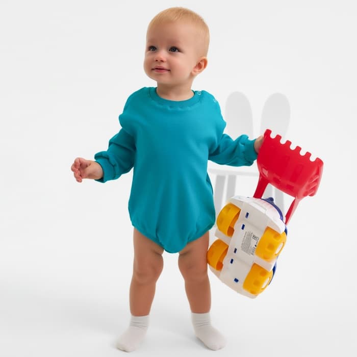 Свитшот - комбинезон детский MINAKU, рост 80-86 см, изумрудный