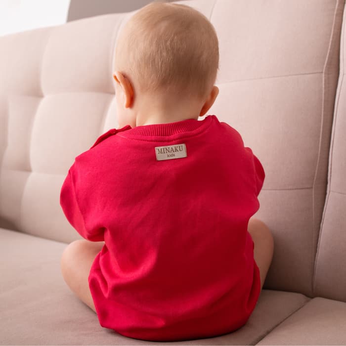 Свитшот - комбинезон детский MINAKU, рост 62-68 см, цвет малиновый