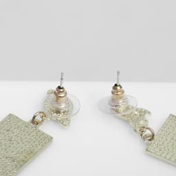 Серьги с эмалью «Космос» и коты, цвет бело-синий в золоте