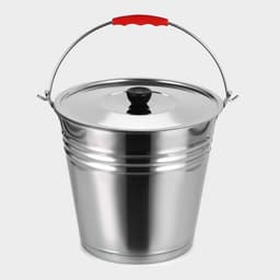 Ведро, 10 л, d=30 см, с крышкой, AISI 201 сталь
