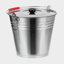 Ведро, 10 л, d=30 см, с крышкой, AISI 201 сталь