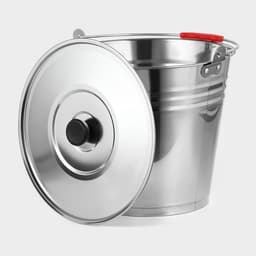 Ведро, 10 л, d=30 см, с крышкой, AISI 201 сталь