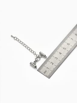 Концевик для браслета из бисера (пара) QF, 10 мм, металл, с цепочкой удлинителем, цвет серебро