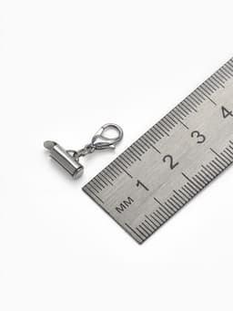 Концевик для браслета из бисера (пара) QF, 10 мм, металл, с цепочкой удлинителем, цвет серебро