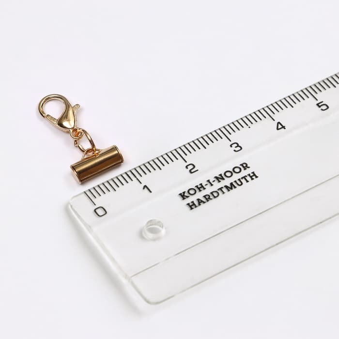 Концевик для браслета из бисера (пара) QF, 10 мм, металл, с цепочкой удлинителем, цвет золото