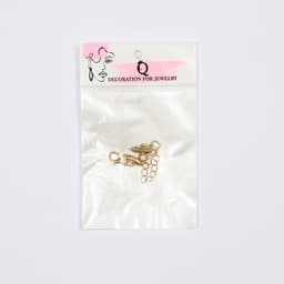 Концевик для браслета из бисера (пара) QF, 10 мм, металл, с цепочкой удлинителем, цвет золото