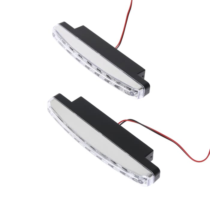 Дневные ходовые огни, 12 В, 24 Вт, 8 LED, 6500 К, провод 80 см, набор 2 шт.