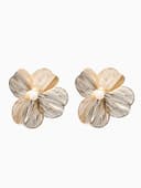 Серьги с жемчугом «Цветы», лёгкие, белые в золоте