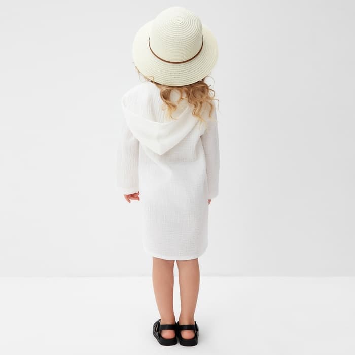 Рубашка-пончо детская MINAKU: muslin clouds, белая, размер 34 (122-128 см)