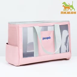 Сумка-переноска для животных, 24×25×41 см, с раздвижным окном, розовая