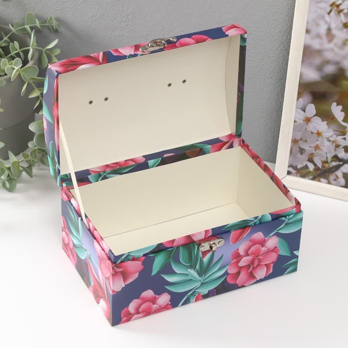 Набор шкатулок для украшений «Сундук. Волшебные цветы», картон, 3 шт.
