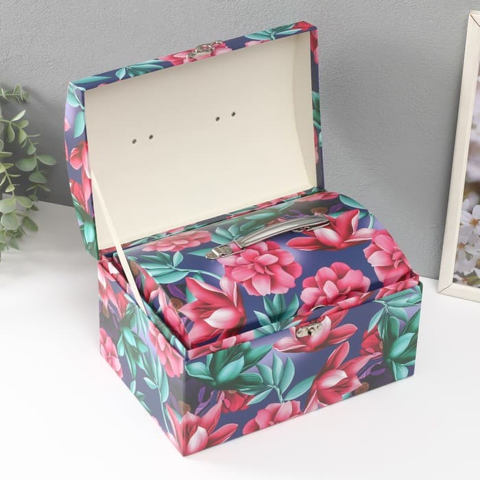 Набор шкатулок для украшений «Сундук. Волшебные цветы», картон, 3 шт.