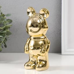 Фигурка керамика «Мишка-космонавт», золото, 8×6×18 см