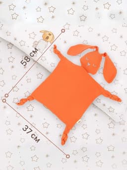 Комфортер - игрушка для сна новорожденных, M&B «Зайка», погремушка, муслин, оранжевый