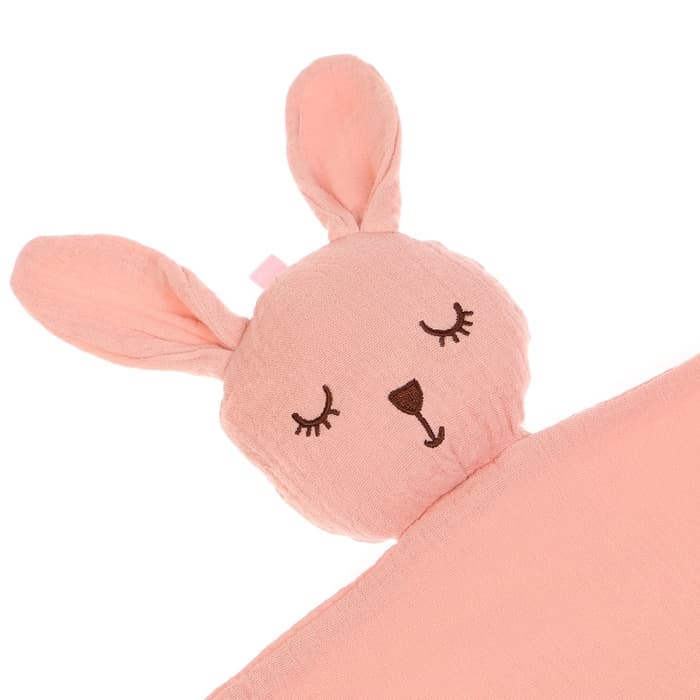 Комфортер - игрушка для сна новорожденных, M&B «Зайка», погремушка, муслин, розовый
