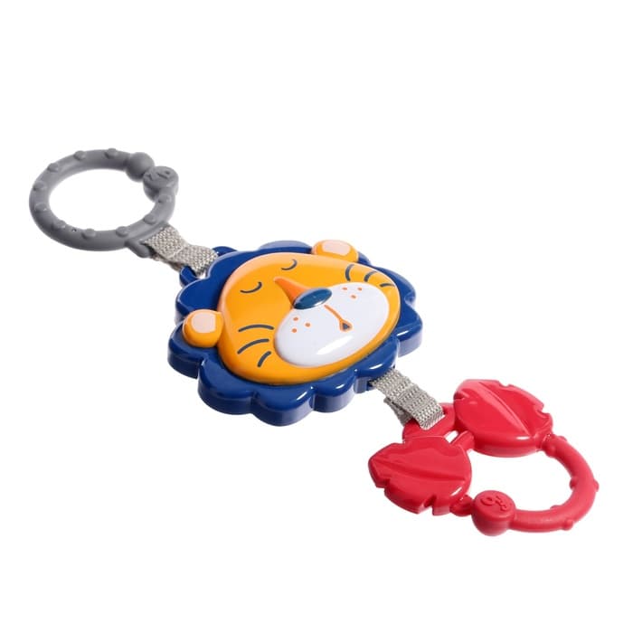 Музыкальная подвеска Крошка Я «Весёлые зверята: Лев», ручка для крепления, звуковые эффекты