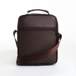 Сумка кросс-боди мужская на молнии, с ручкой, 3 наружных кармана, 18×8.5×22 см, коричневая