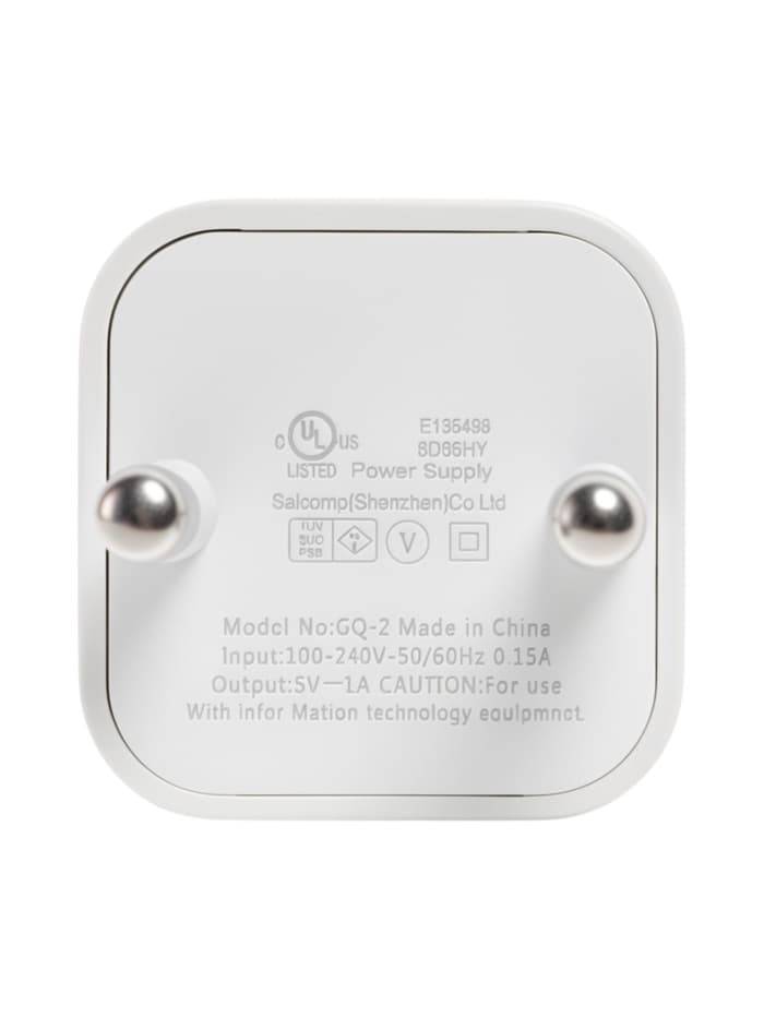 Сетевое зарядное устройство GQ-2, USB, 1 А, белое