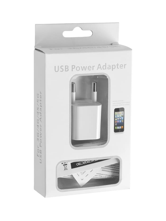 Сетевое зарядное устройство GQ-2, USB, 1 А, белое