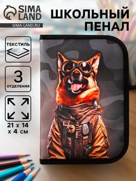 Пенал школьный, 3 секции, 14×21×4 см «Камуфляж»