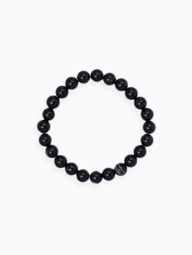Браслет из бусин «Агат», d=5.5 см, шар №8, чёрный