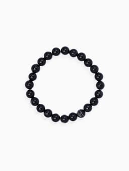 Браслет из бусин «Агат», d=5.5 см, шар №8, чёрный