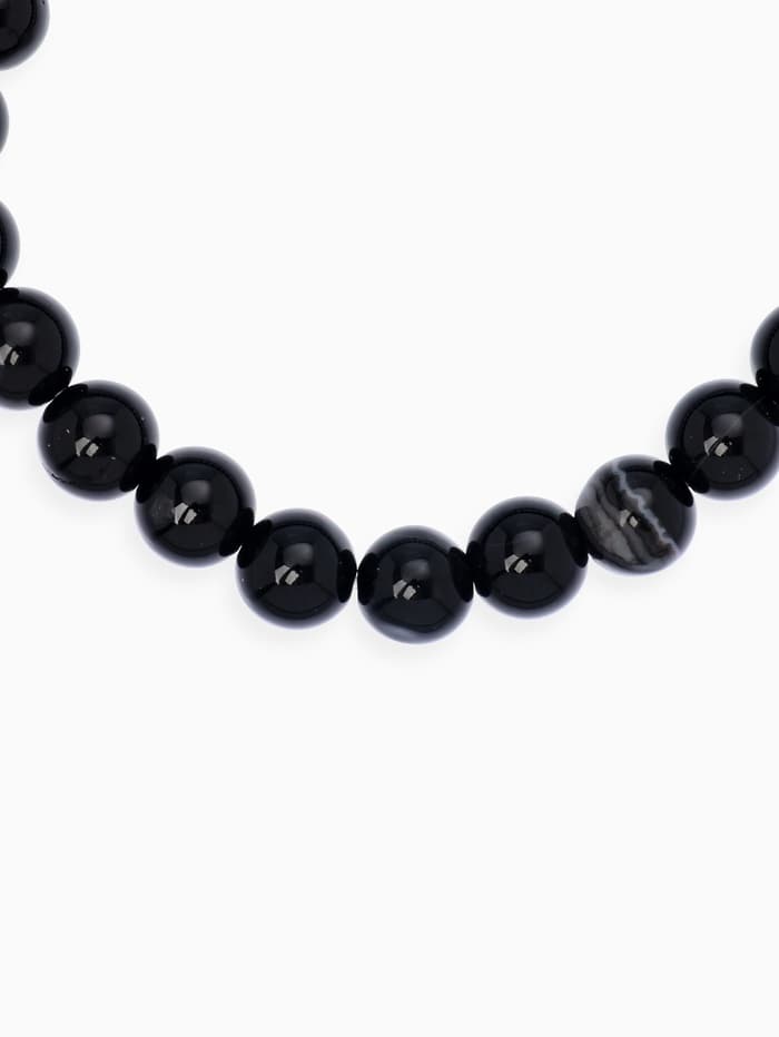 Браслет из бусин «Агат», d=5.5 см, шар №8, чёрный