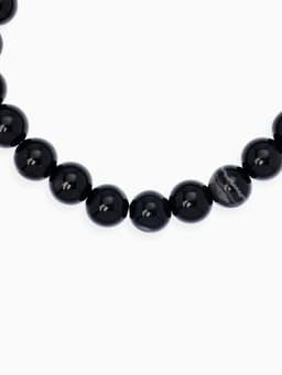 Браслет из бусин «Агат», d=5.5 см, шар №8, чёрный
