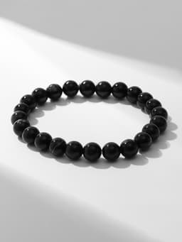 Браслет из бусин «Агат», d=5.5 см, шар №8, чёрный