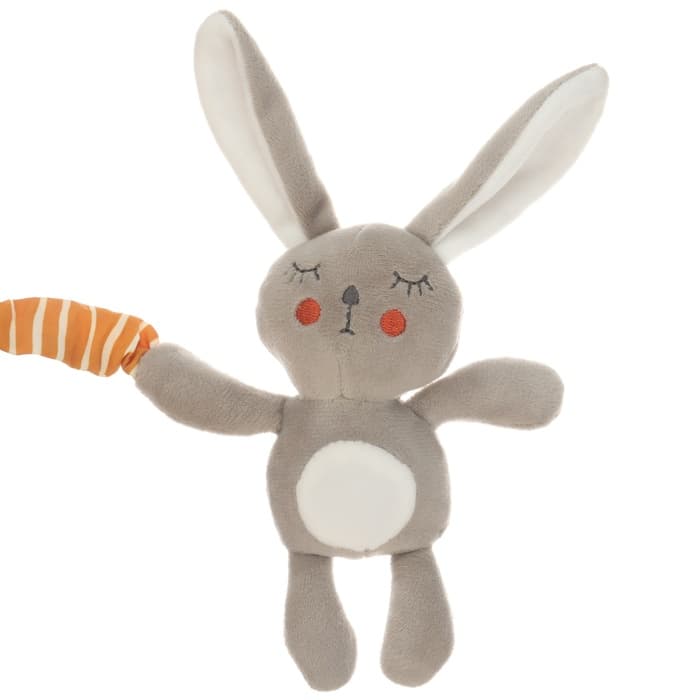 Подвеска музыкальная на кроватку/коляску Крошка Я «Зайка Бонни», с пищалкой, от 3 мес.