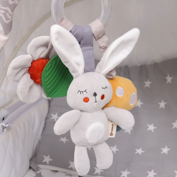 Подвеска - погремушка Крошка Я «Зайка Бонни», прорез, пищалка, шуршалка, на кроватку, коляску