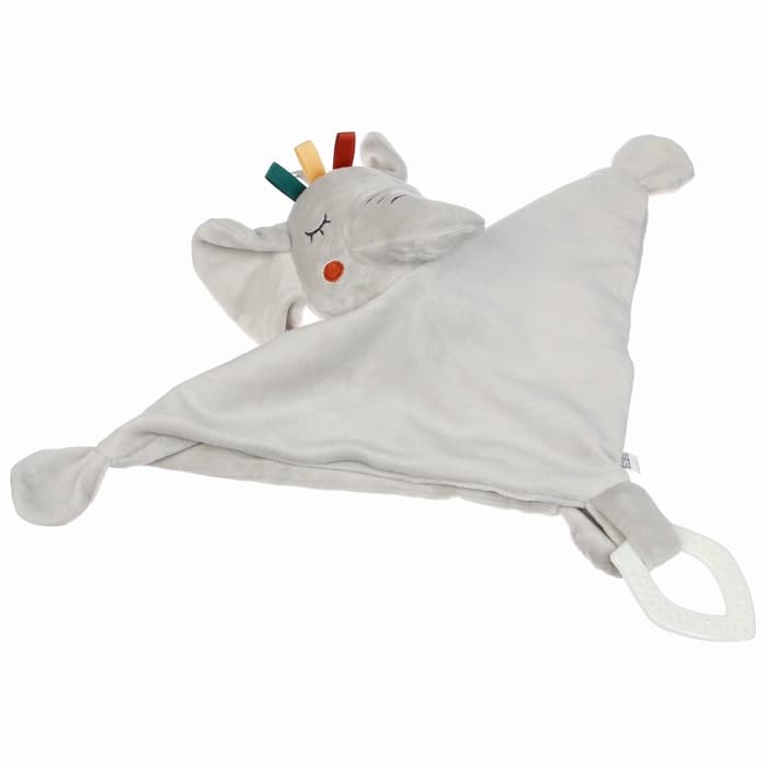 Комфортер - игрушка для сна новорожденных Крошка Я «Слоник Эли», погремушка, прорезыватель, серый