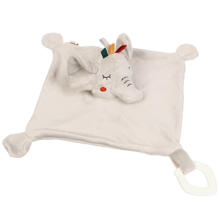 Комфортер - игрушка для сна новорожденных Крошка Я «Слоник Эли», погремушка, прорезыватель, серый