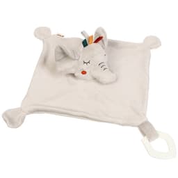 Комфортер - игрушка для сна новорожденных Крошка Я «Слоник Эли», погремушка, прорезыватель, серый