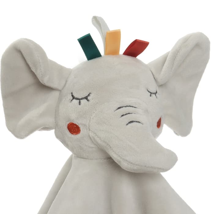 Комфортер - игрушка для сна новорожденных Крошка Я «Слоник Эли», погремушка, прорезыватель, серый