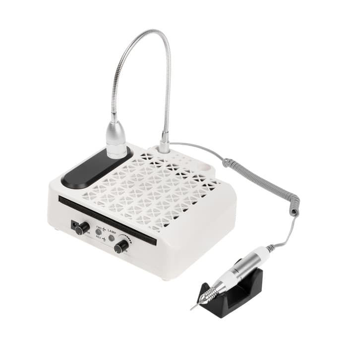 Аппарат для маникюра и педикюра Windigo LMH-04, 80 Вт, 35000 об/мин, с лампой и пылесосом, белый