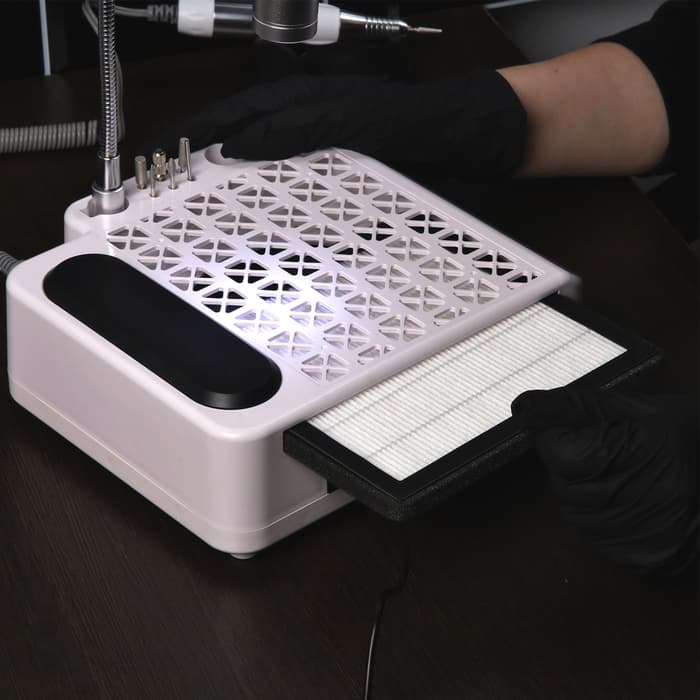 Аппарат для маникюра и педикюра Windigo LMH-04, 80 Вт, 35000 об/мин, с лампой и пылесосом, белый