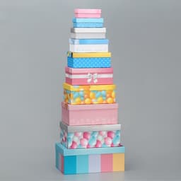 Набор коробок 10 в 1, упаковка подарочная, «Милые пожелания», 12×7×4 - 32.5×20×12.5 см